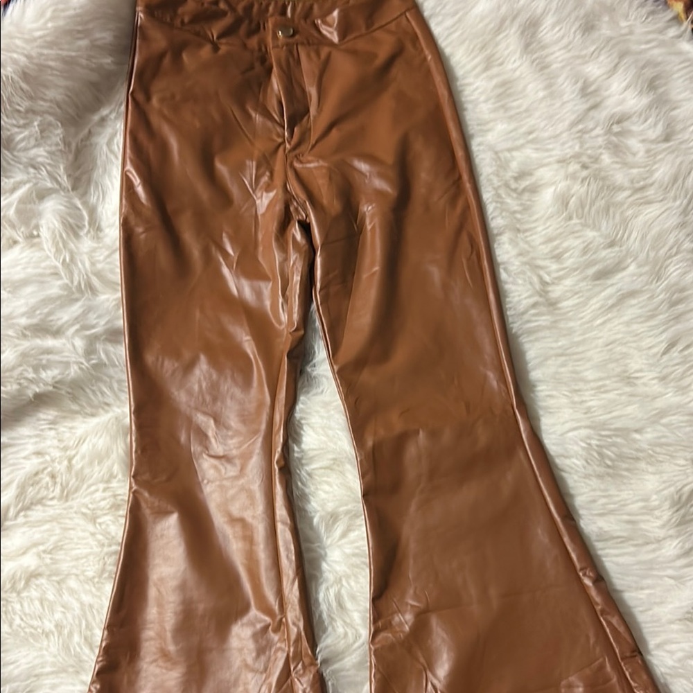 Daisy Chic Tan Faux Leather Skirt